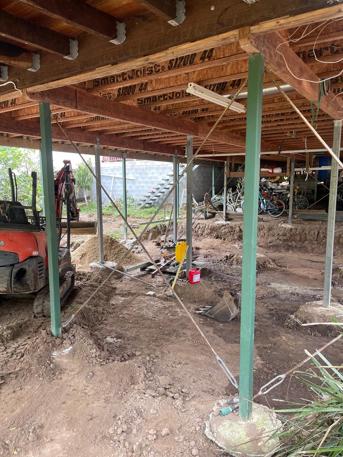 Under-house excavation and structural support work by Scapem8